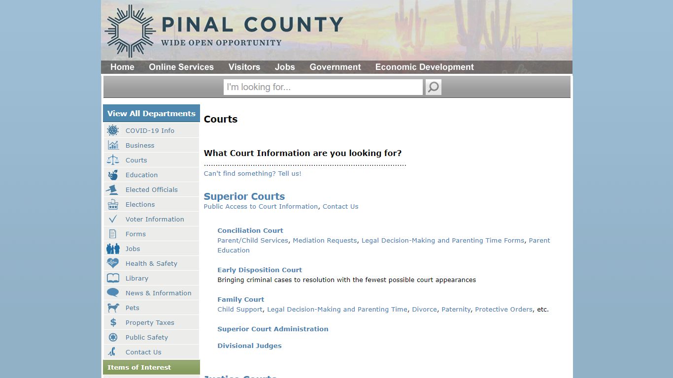 Home - Courts & Judicial Resources at Pinal County